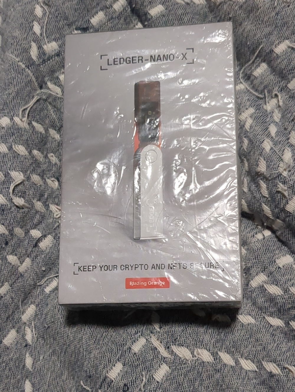 edge Ledger Nano X Hardware Wallet in White and Orange